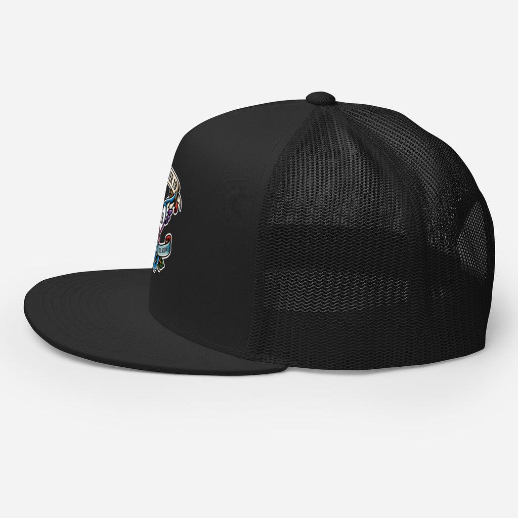 Forever 19 mental health awareness black trucker cap left side