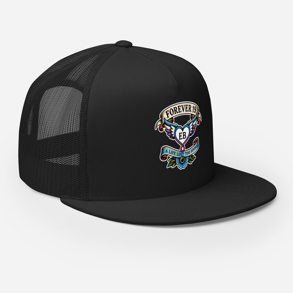 Forever 19 mental health awareness black trucker cap right front