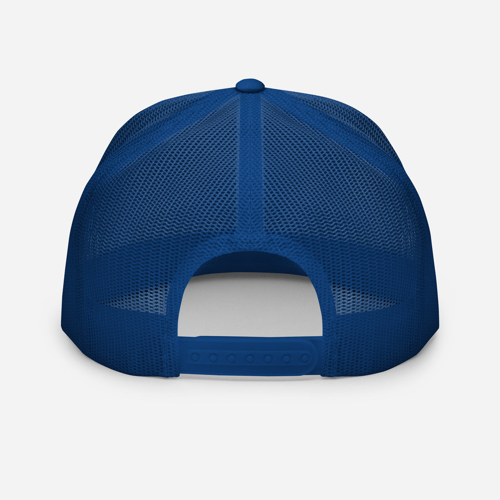 Forever 19 mental health awareness royal blue and white trucker cap back