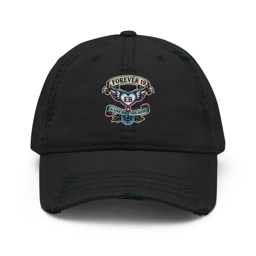 Forever 19 distressed hat with mental health awareness design