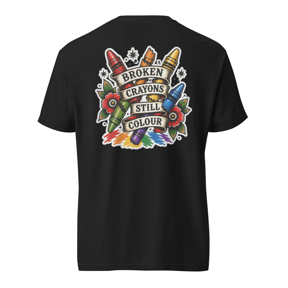 Forever 19 Broken Crayons Still Colour black T-shirt back view