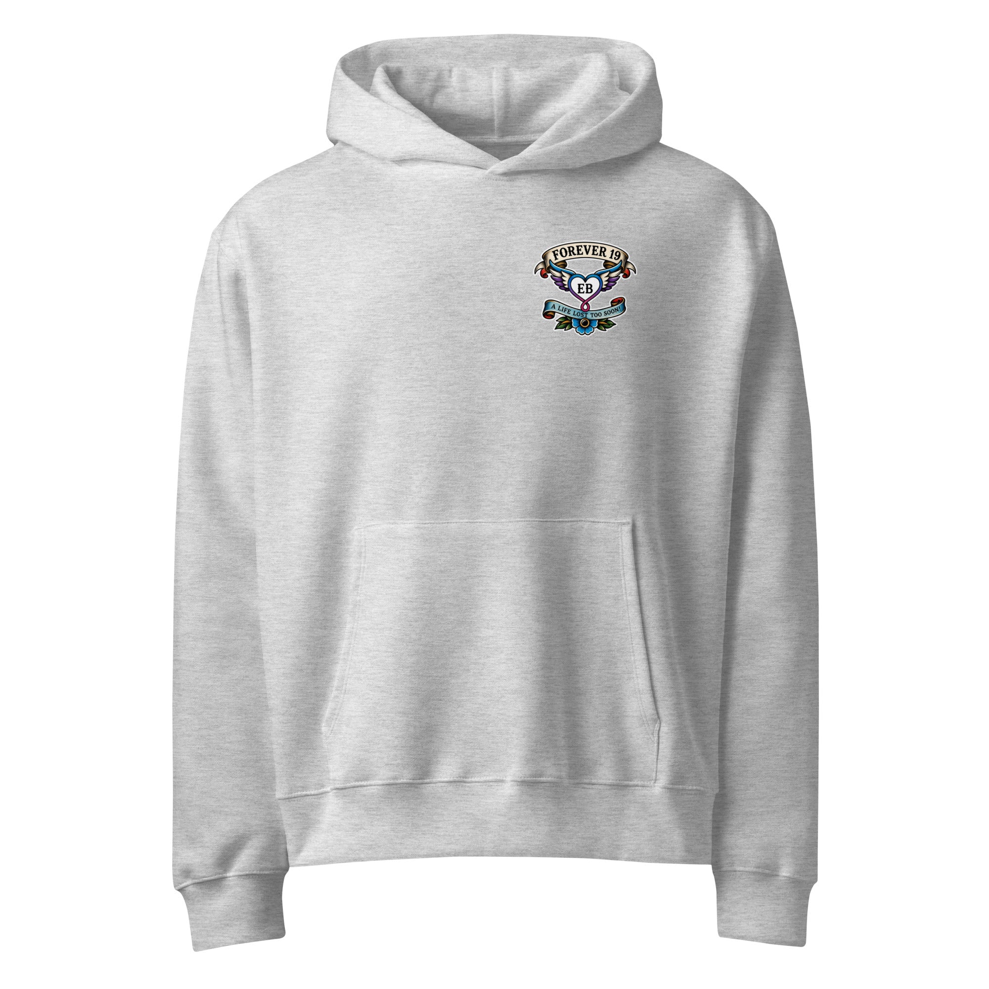 Forever 19 Life's Too Short unisex hoodie, Athletic Heather, front view