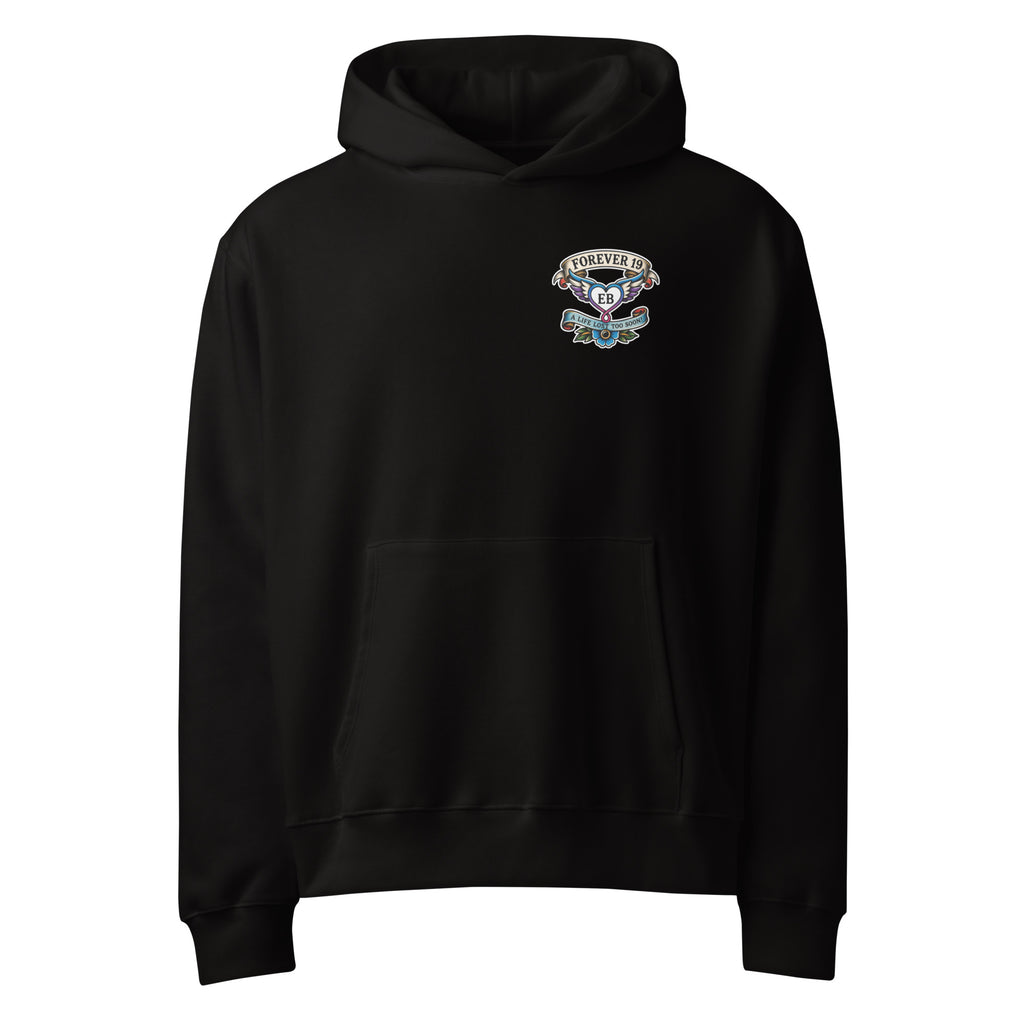 Forever 19 Life's Too Short unisex hoodie, Black, front view