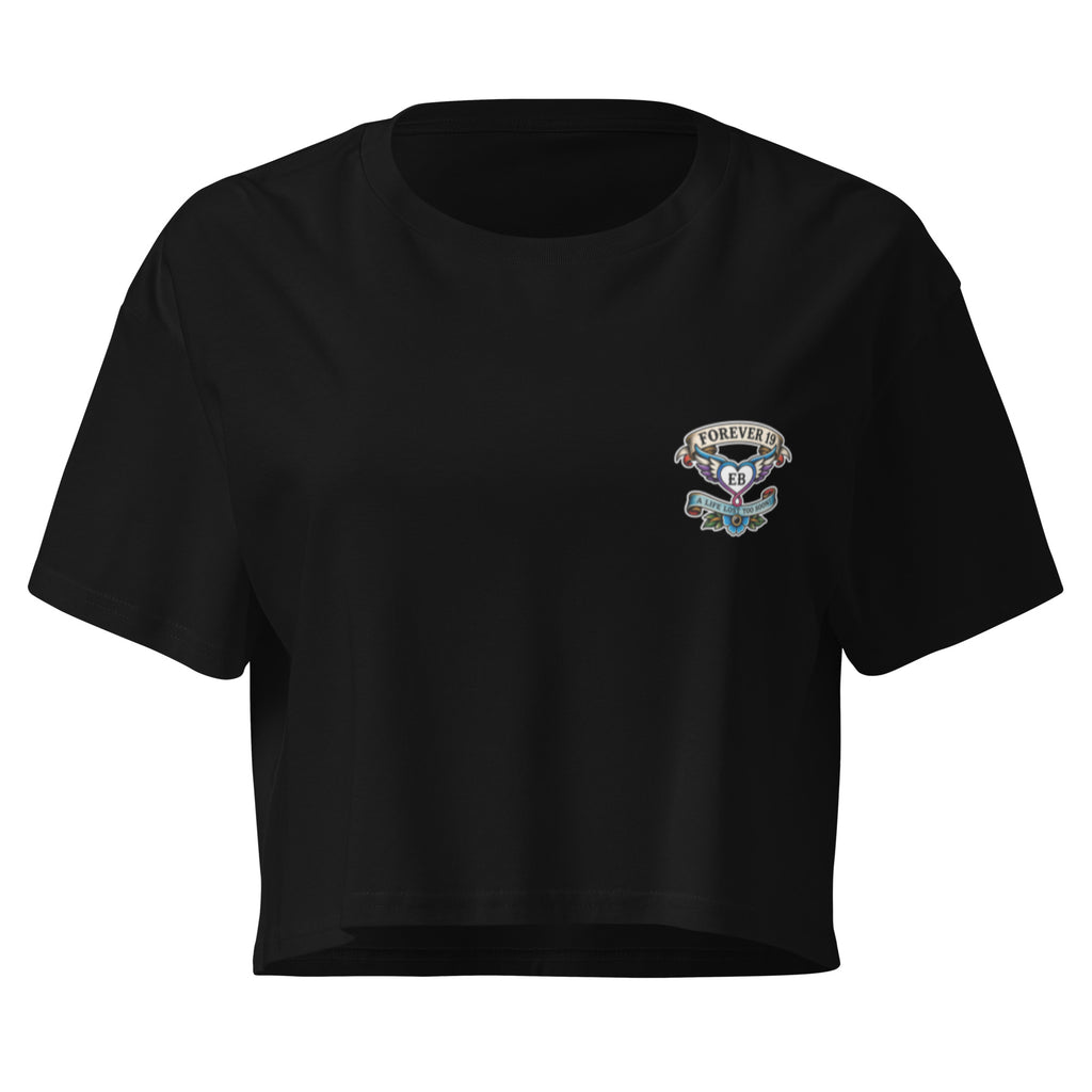Forever 19 Life's Too Short women's crop T-shirt, Black, front view