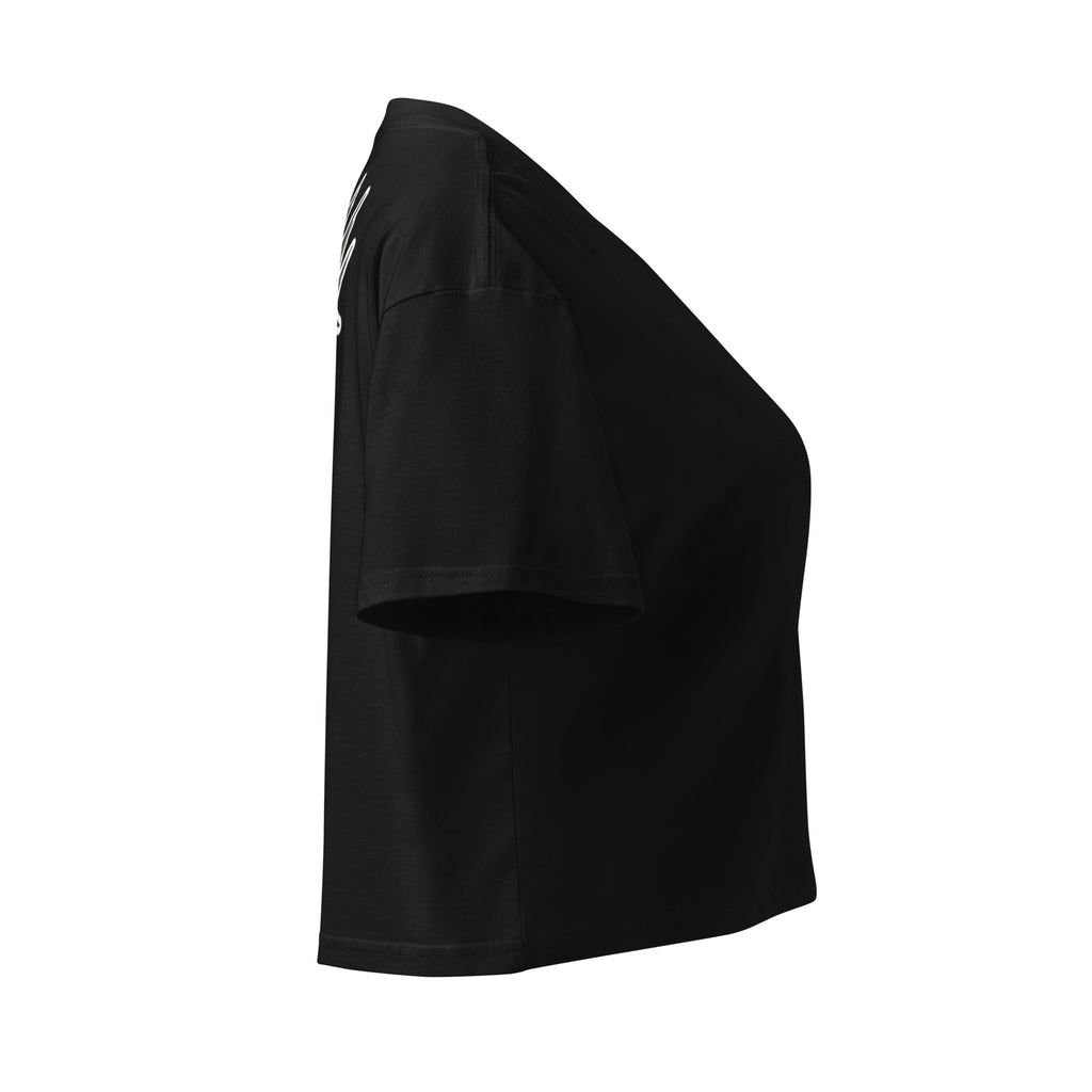 Forever 19 Life's Too Short women's crop T-shirt, Black, right view