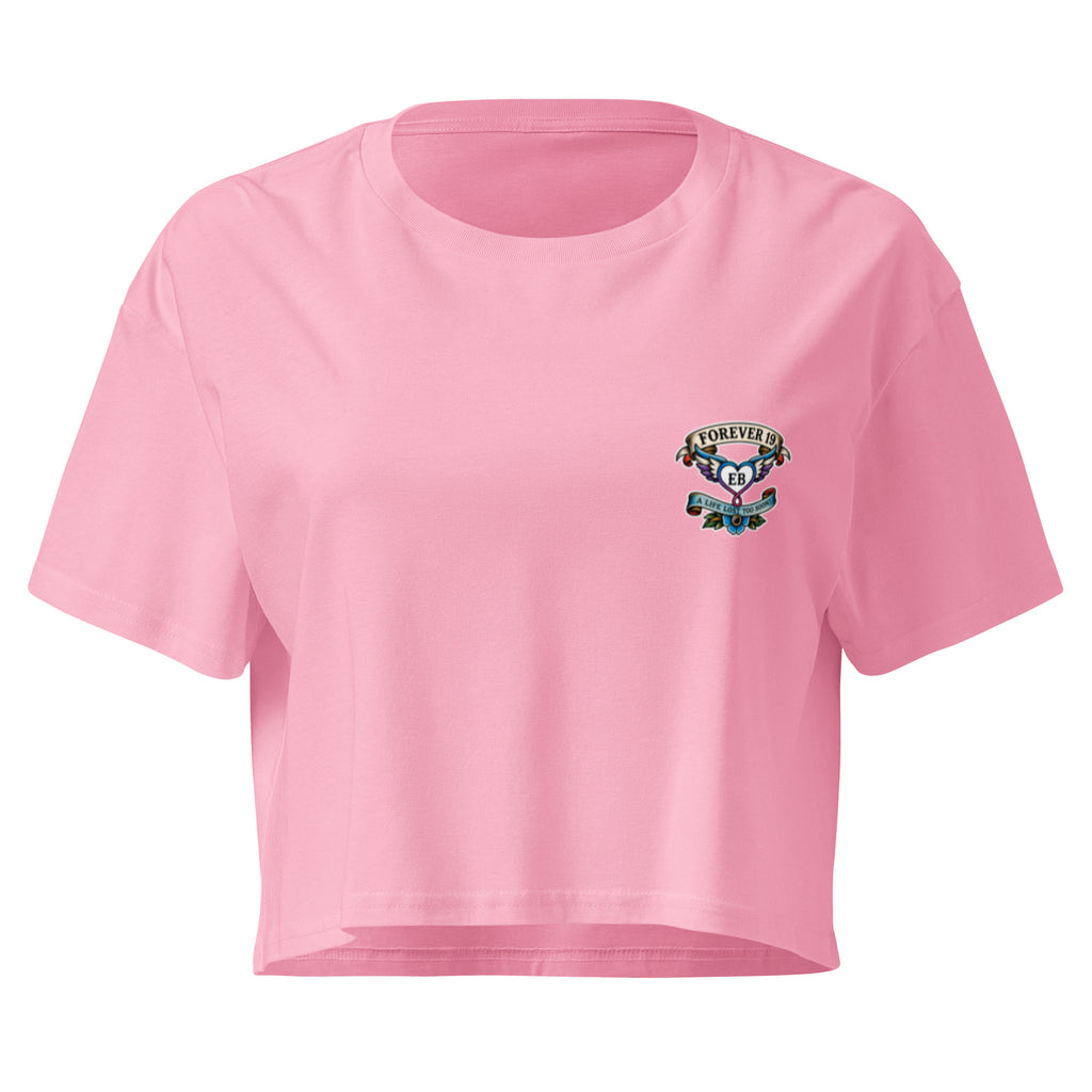 Forever 19 Boxer Dan women's crop T-shirt, Bubblegum, front view